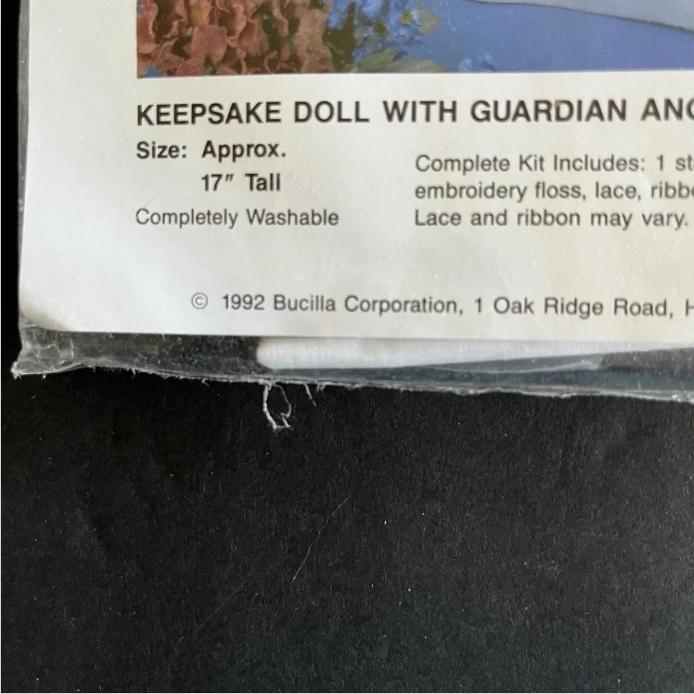Bucilla Keepsake Doll Stamped Embroidery Kit With Guardian Angel  1992 33269 New